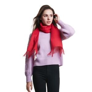 4693 100% Cashmere 2025 Winter Scarf For Women, Fringed Edges
